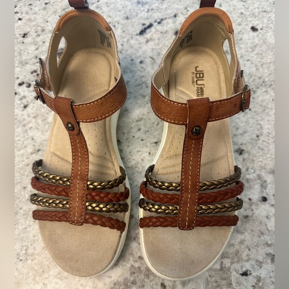 JBU Sandals Prague in Cognac‎ Size 7.5 Comfortable!